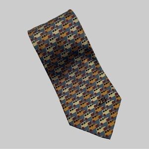 Vintage Multi Colour Cars Print Neck Tie